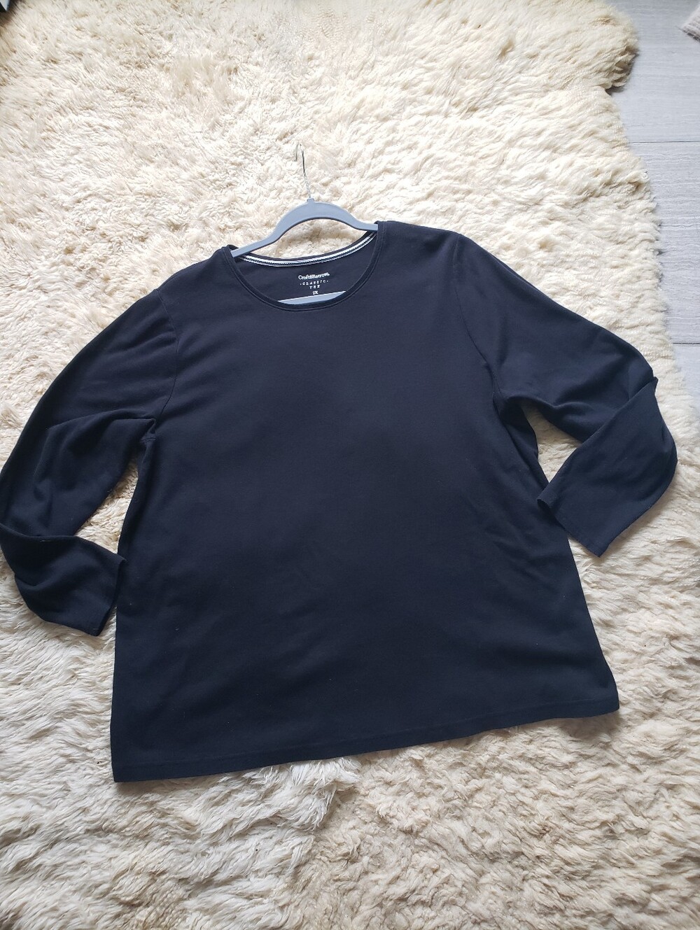 Croft & Barrow Black Classic Long Sleeve Tee Cotton Size 2X - Picture 2 of 11